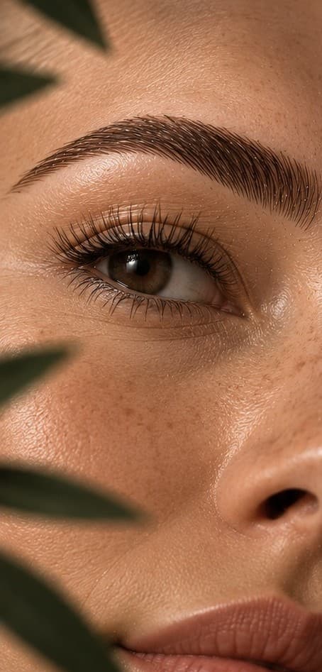 A close view of a naturally shaped brow